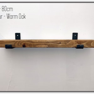 Rustic Shelf / 15cm deep x 5cm thick / Solid Wood & Steel Brackets