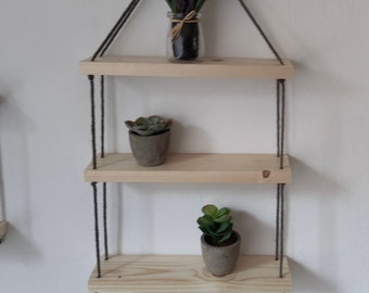 Narrow Hanging Rope Shelf