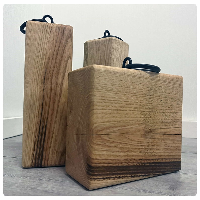 Personalized Heavy Door Stop 2kg // Door Weight // Solid Oak Etsy UK