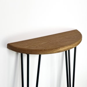 Demi Lune - Solid oak & Hairpin legs / Half Moon Narrow table
