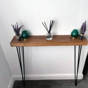 Rustic Narrow Console Table With Hairpin Legs image 2
