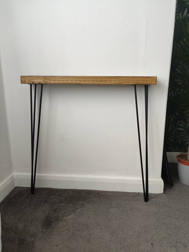 Rustic Narrow Console Table With Hairpin Legs image 7