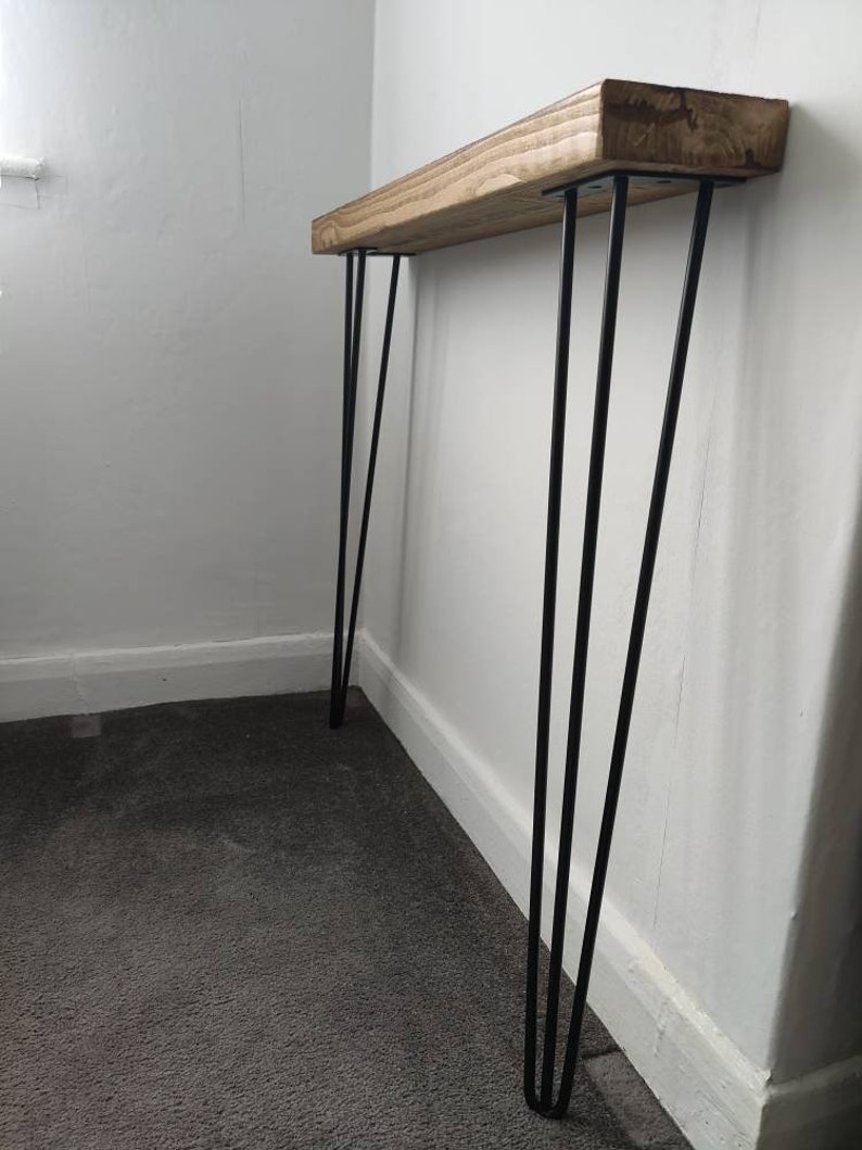 Rustic Narrow Console Table With Hairpin Legs image 9