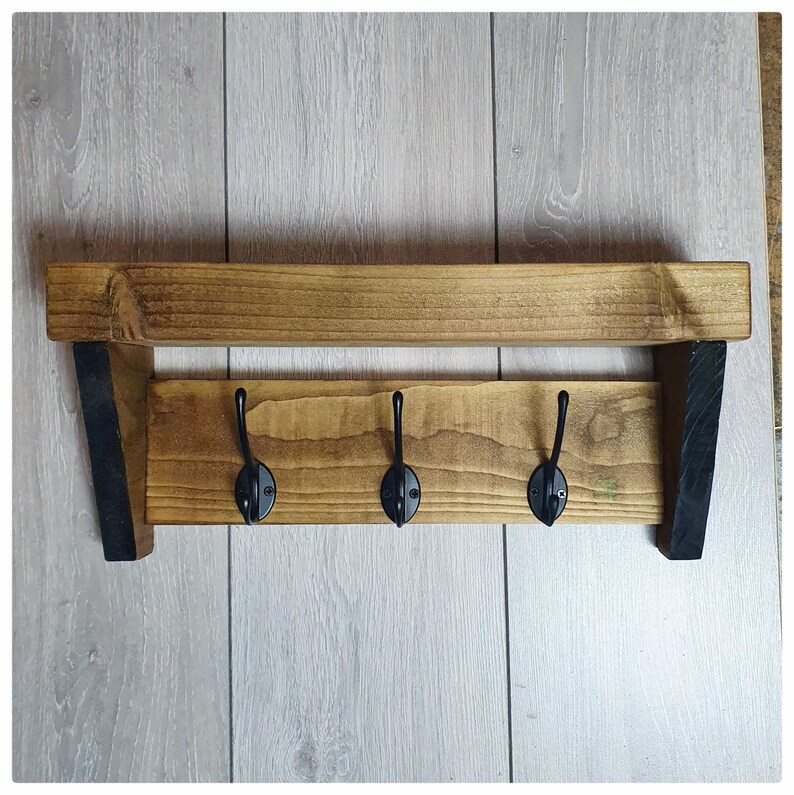 Rustic Coat Hook With Shelf Etsy