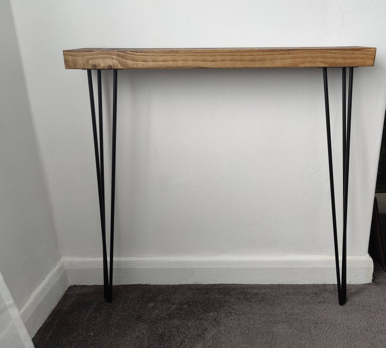 Rustic Narrow Console Table With Hairpin Legs image 10