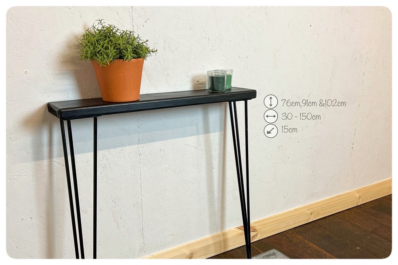 Black Narrow Console Table image 3