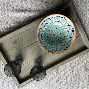 Rustic wooden serving tray