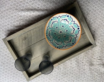 Rustiek houten dienblad