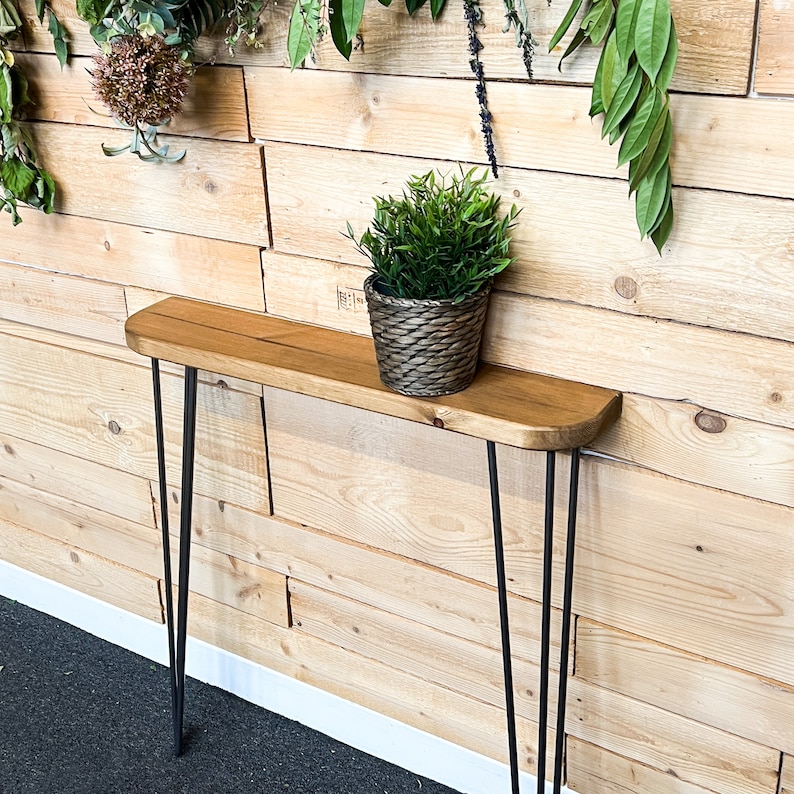 Rounded Edge Narrow Console Table Etsy UK