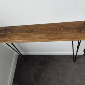 Rustic Narrow Console Table With Hairpin Legs image 8