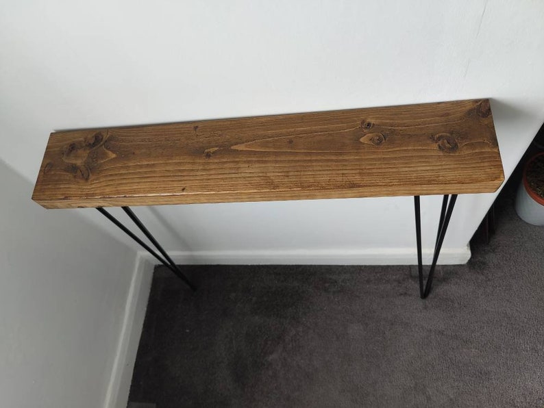 Rustic Narrow Console Table With Hairpin Legs image 8