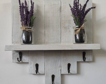 Farmhouse Shelf With Hooks.