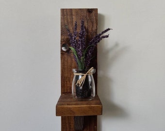 Wooden candle holder sconce, ideal for hall way, stairs and entryway