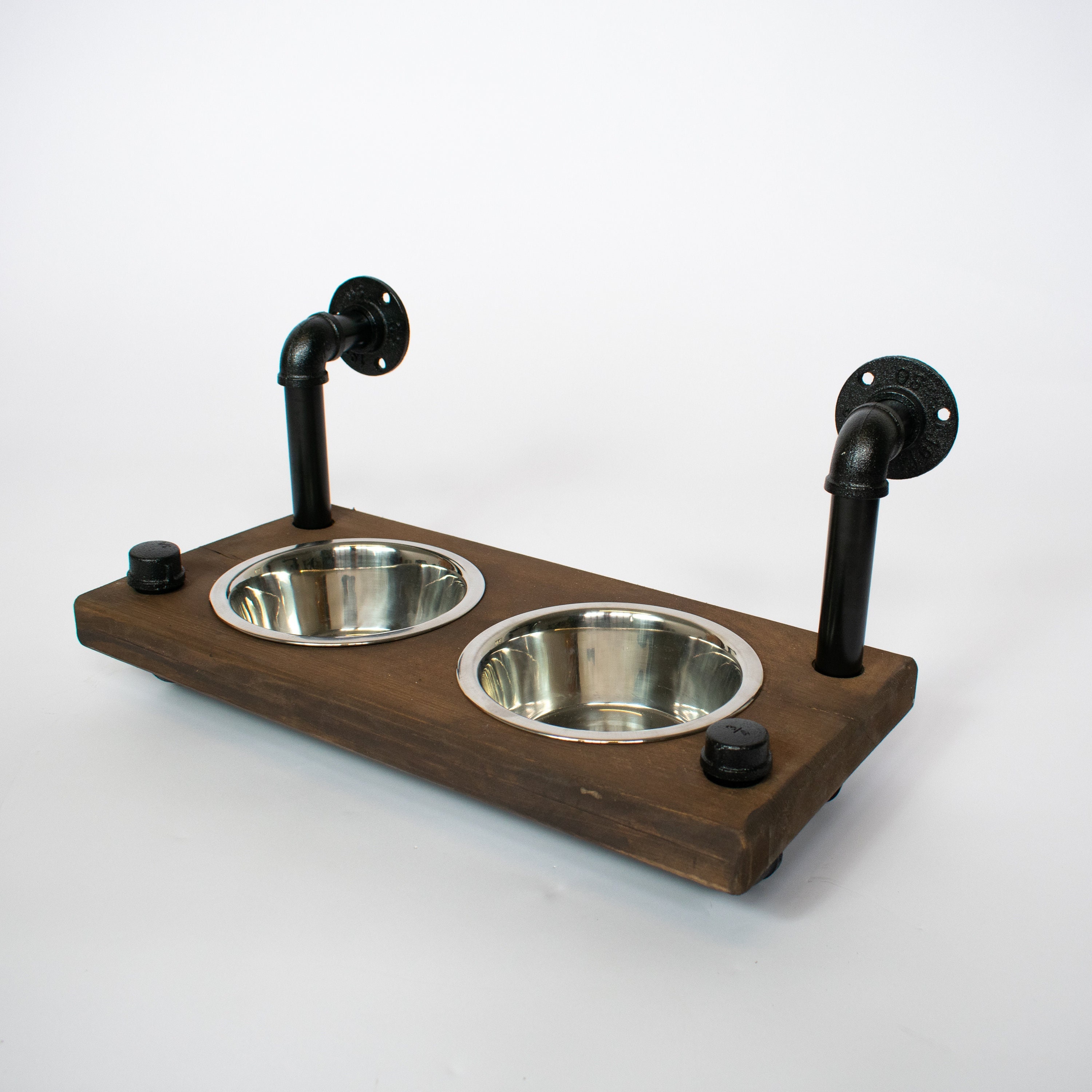 Dog feeder wall mount bowl holder powder coated steel for small