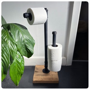 Barnyard Designs Industrial Toilet Paper Holder Stand - Rustic Vintage  Decorative Standing Toilet Roll Holder 26” x 7.5”