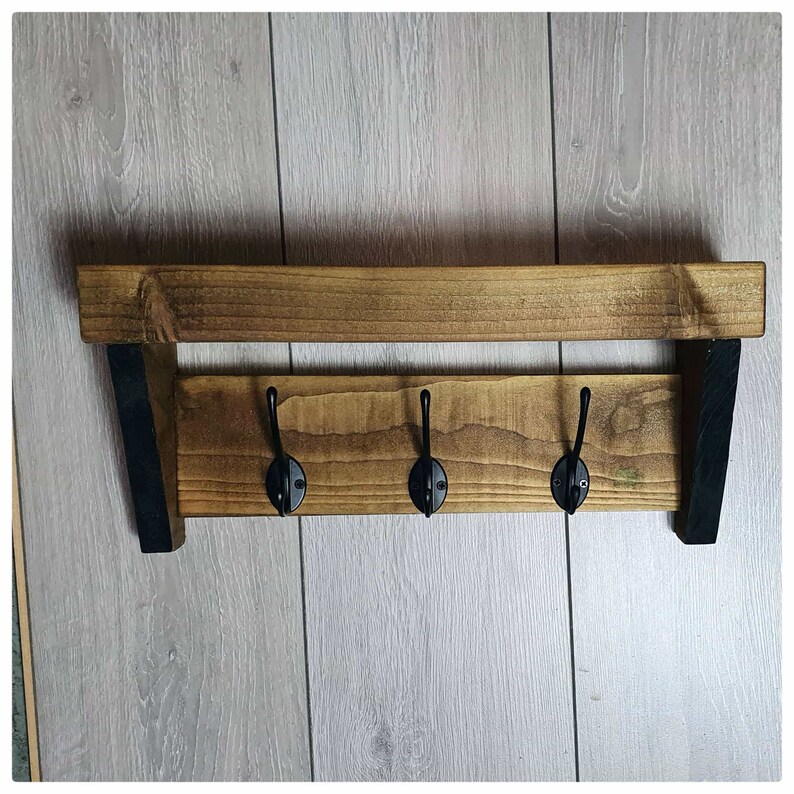 Rustic Coat Hook With Shelf Etsy