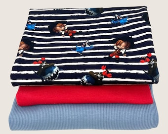 Fabric Remnants Bundle, Fabric Scraps,  Jersey Stretch Fabric Bundle