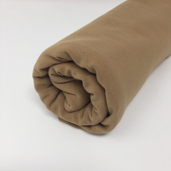 4 Way Stretch Solid Jersey Fabric Plain Jersey Brown Stretch Fabric  Chocolate Stretch Fabric Natural Shade Caramel Biscuit 