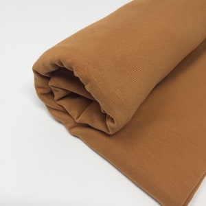 Tissu jersey uni extensible dans 4 directions jersey uni Tissu stretch marron Tissu extensible chocolat teinte naturelle caramel biscuit Caramel