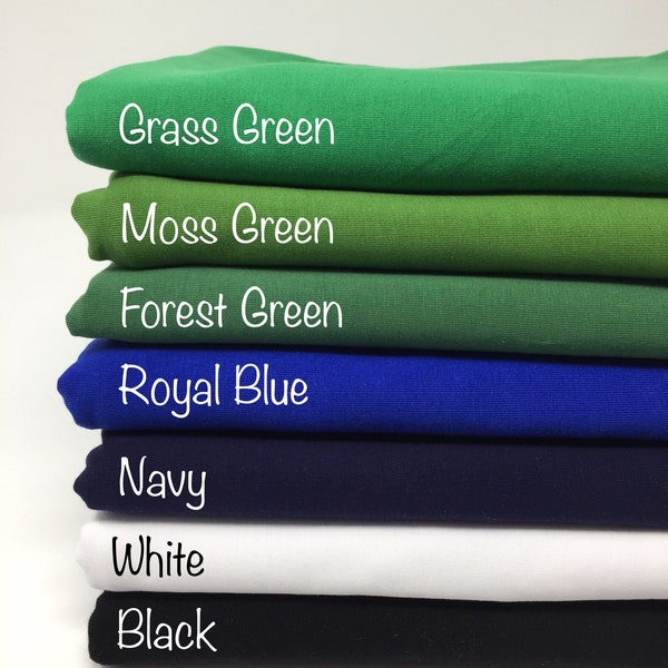 Plain solid cotton jersey fabric dressmaking 4 way stretch jersey plain green black jersey fabric white solid jersey