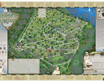 Bonaventure Cemetery Illustrated Map (Folded)