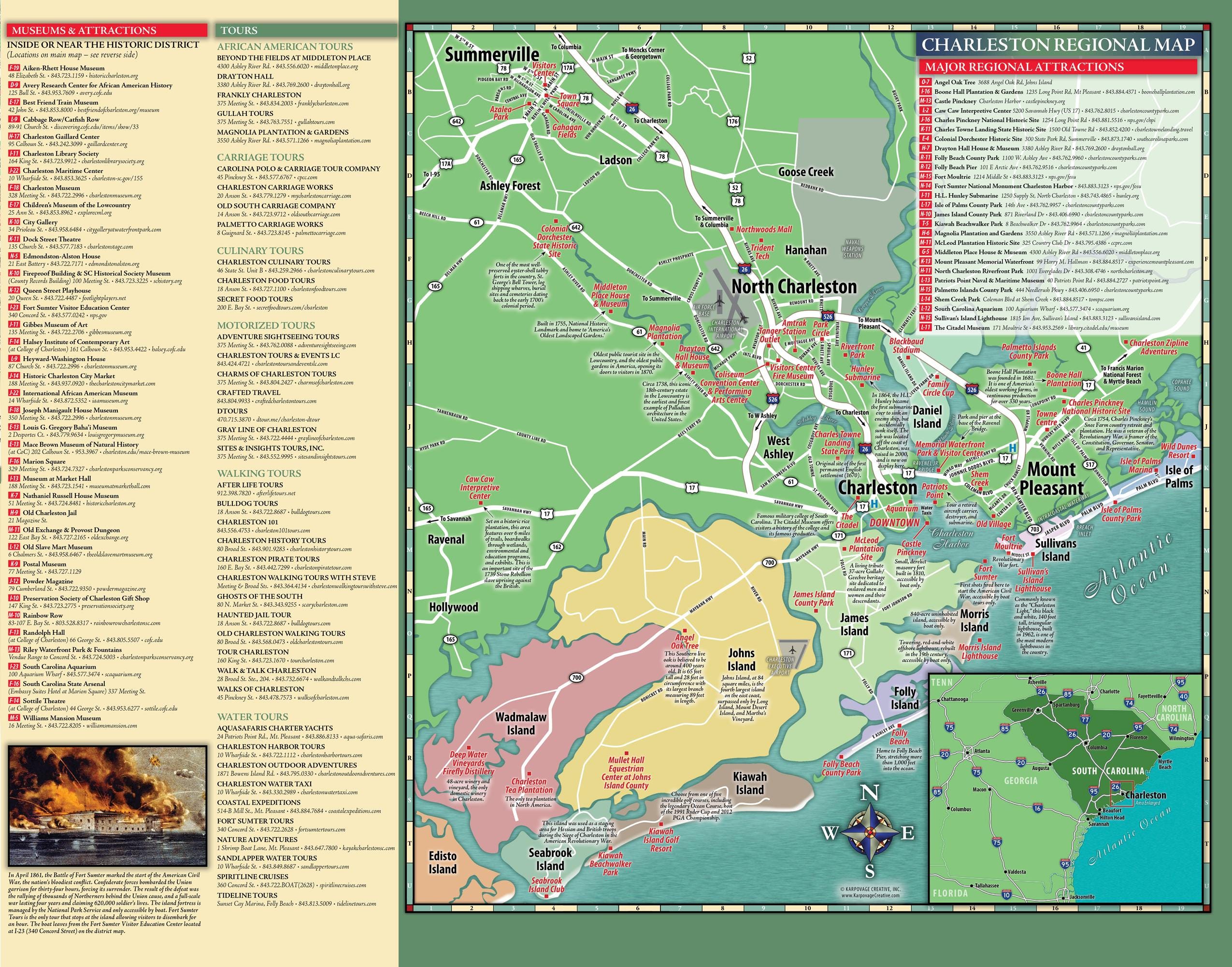 Charleston attractions map - Tobaccovalleybusinesspark.com