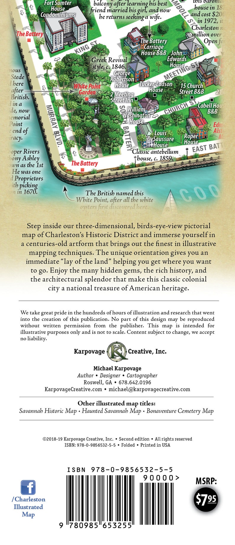 Charleston Historic District Illustrated Map folded - Etsy