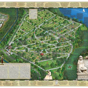 Bonaventure Cemetery Illustrated Map (Folded)