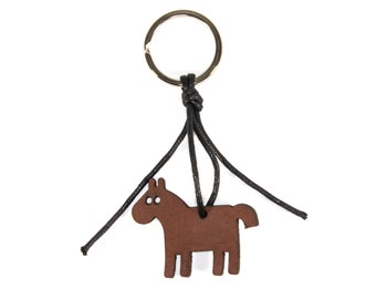 Hanger sleutelhanger leer paard motief cadeau ruiter paardenliefhebber