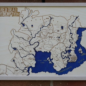 Arquivo vetorial de mapa inspirado em Red Dead Redemption 2 svg ai mapa vetor digital para cortadores a laser