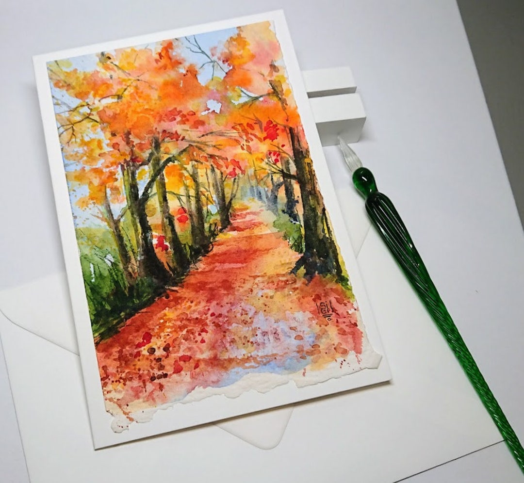 Trees Allee Autumn Leaves Indian Summer Original Watercolor Etsy UK trees-allee-autumn-leaves-indian-summer-original-watercolor-etsy-uk