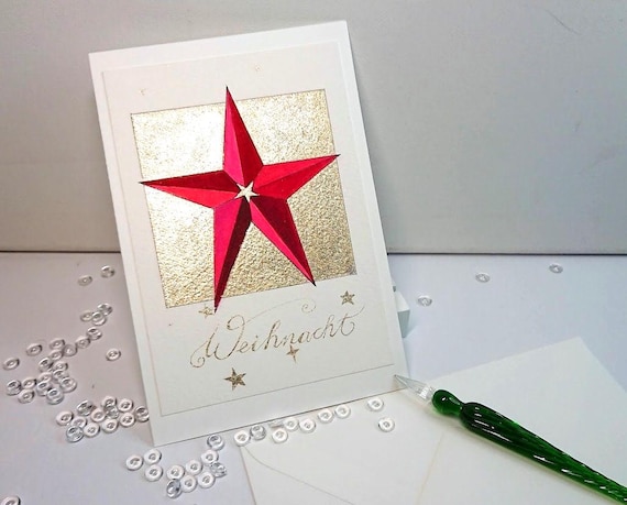 Set 12 Biglietti Di Natale Con Buste – Cartoline Augurali Formato A6, 300g/m² – Interno Bianco Per I Tuoi Auguri – Design Creativi Con Frasi In Tedesco E Inglese - 2