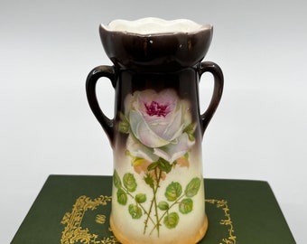Vase rose peint tchécoslovaque