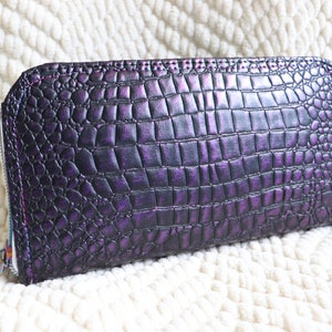 Minimalist accordion wallet handmade, zip around wallet with card slots, long wallet women, quirky purse, card holder, birthday gift