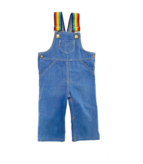 1970's Denim Rainbow Strap Overalls