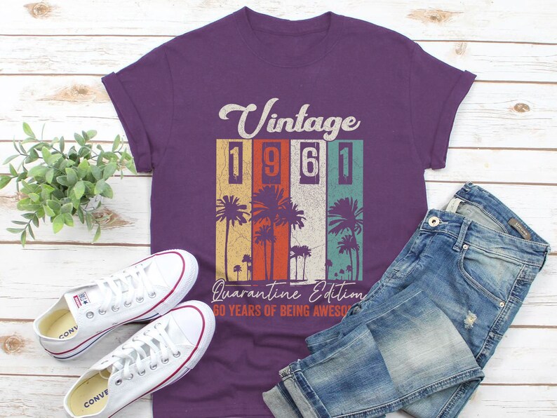 60th Birthday Gift 60 Years Of Being Awesome Shirt Retro 1961 T-Shirt Vintage 1961 Shirt 60th Birthday Shirt 60th Birthday Party