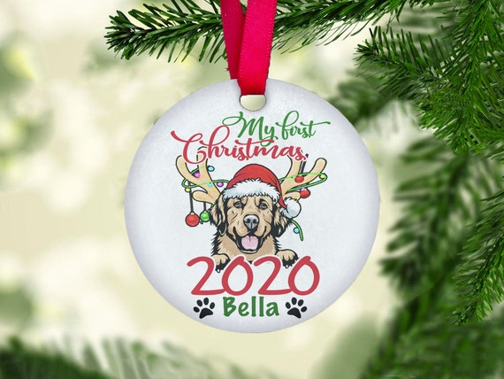 Personalised Puppy Xmas Ornament Dog/'s First Christmas Tree Decoration