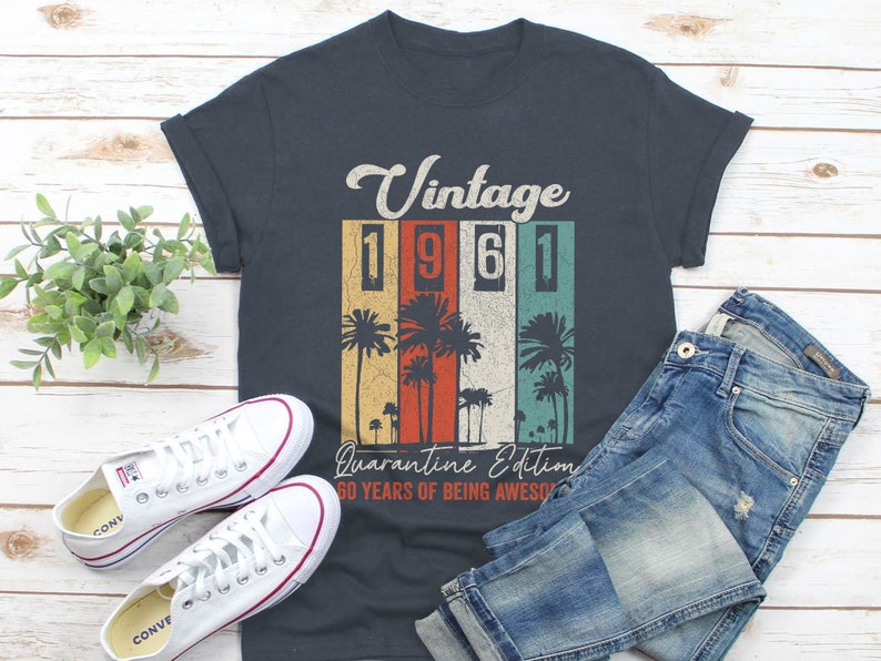 60th Birthday Gift 60 Years Of Being Awesome Shirt Retro 1961 T-Shirt Vintage 1961 Shirt 60th Birthday Shirt 60th Birthday Party