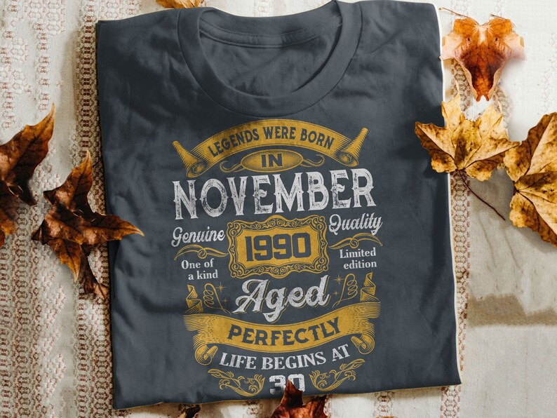 Vintage 1990 Shirt Thirty AF 30th Birthday Gift For Her Custom Text T Shirt November 30th Birthday Shirt Legendary Shirt