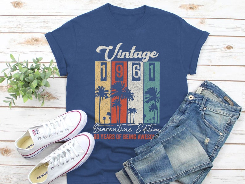 60th Birthday Gift 60 Years Of Being Awesome Shirt Retro 1961 T-Shirt Vintage 1961 Shirt 60th Birthday Shirt 60th Birthday Party
