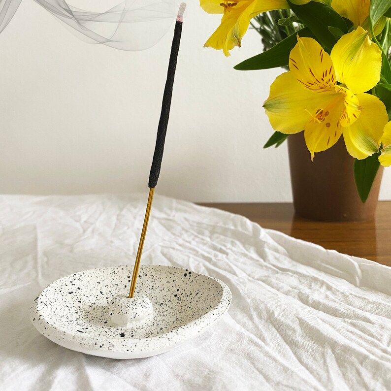 Handmade clay incense holder incense burner in speckled Etsy