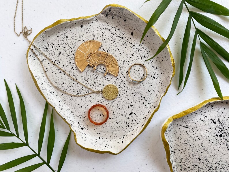 Handmade clay trinket tray trinket dish in speckled natural Etsy