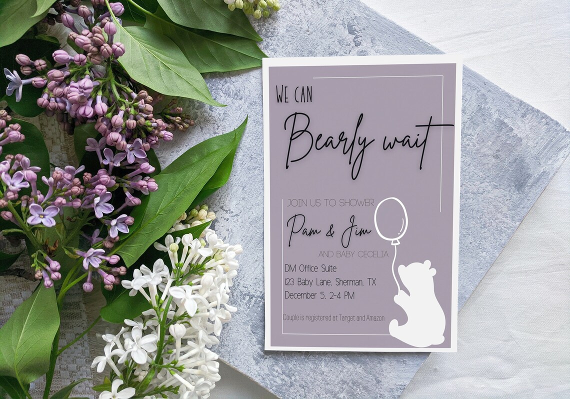 Editable We Can Bearly Wait Baby Shower Invitation/ Etsy