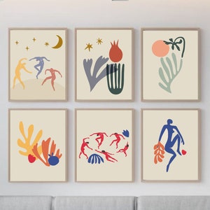 Henri Matisse Print Set of 6 / Exhibition Wall Art / Matisse Cut Out / Boho Living Room Wall Art / French Museum Poster / Matisse Flower Art image 4