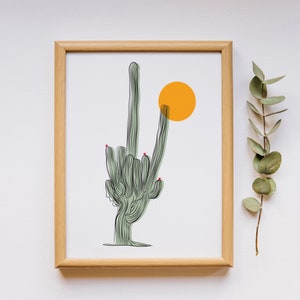 Cactus Print / Cactus Wall Art / Cactus Illustration / Cactus Decor / Desert Print / Nature Art / Minimalist Wall Art / Boho Nature Print