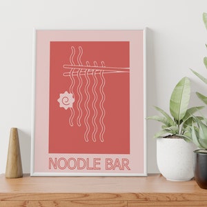 Japanese Food Poster / Ramen Noodles Print / Food Illustration / Modern Kitchen Wall Art / Asian Food Wall Art / Japanese Pop Art Decor