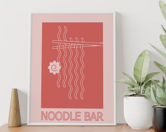 Japanese Food Poster / Ramen Noodles Print / Food Illustration / Modern Kitchen Wall Art / Asian Food Wall Art / Japanese Pop Art Decor