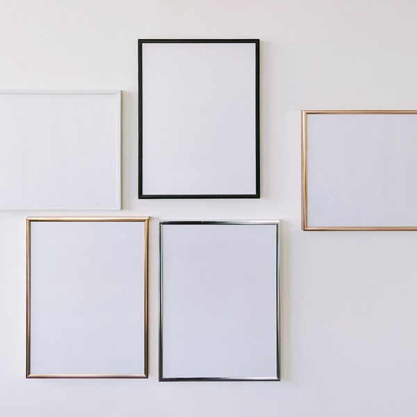 Modern Metal Picture Frames, Minimalist Gold Frame, Rose Gold Picture Frame, Silver Picture Frame, White Metal Frame, Black Poster Frame