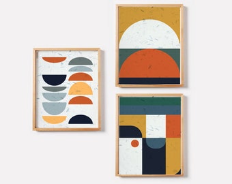 Mid Century Art Set of 3 Prints / Abstract Modern Art / Gallery Wall Set / Contemporary Art / Minimalist Wall Decor / Set of 3 Wall Art