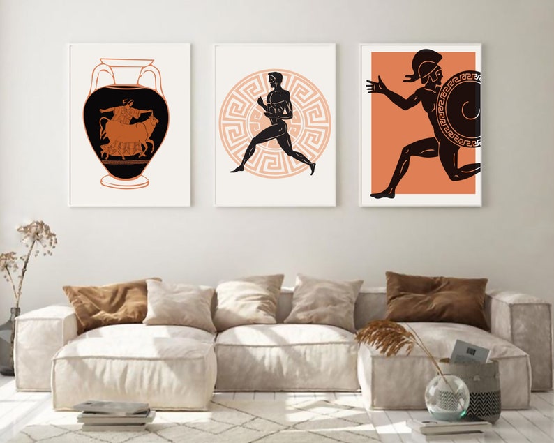 Ancient Greek Mythology Wall Art Set / Hercules Greek Warrior Etsy
